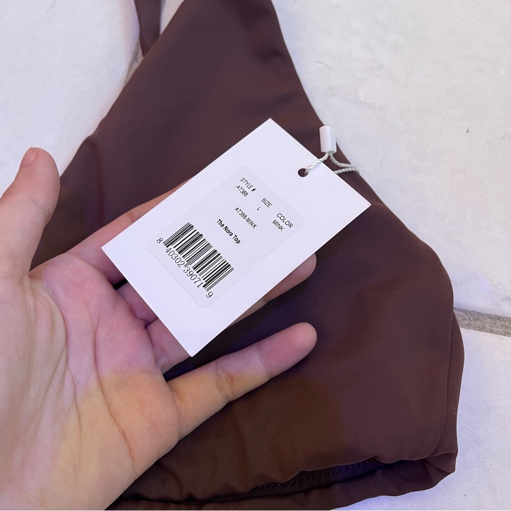 Andie Mauve Brown V-Neck Bikini Top - Picture 3 of 5